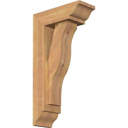 Ekena Millwork Funston Traditional Smooth Bracket w/ Offset Brace, Western Red Cedar, 5 1/2"W x 14"D x 26"H BKT0604X14X26FST01SWR
